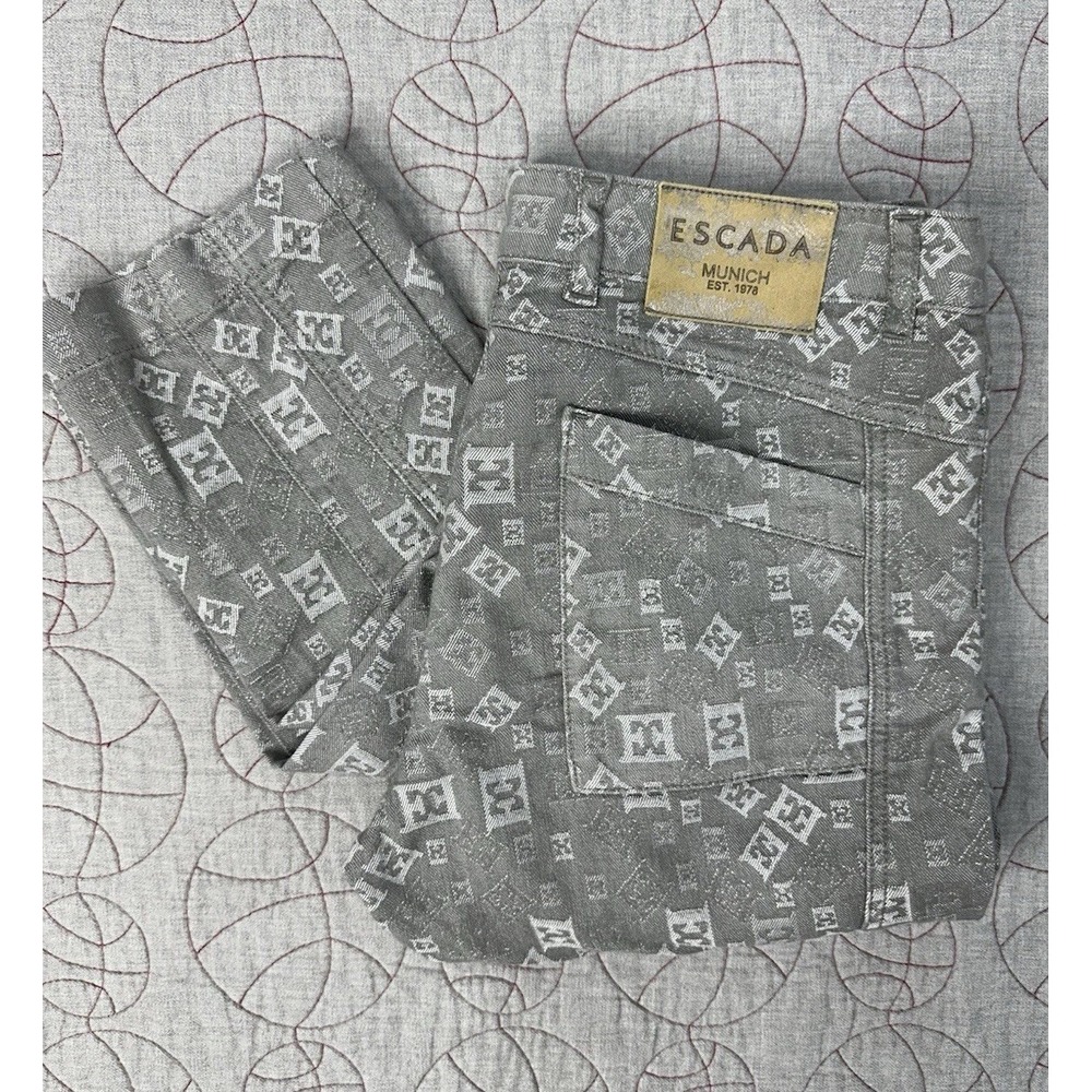 Escada All Over Print Logo Spellout‎ Jeans / Gray / Women's 38 (32x28)